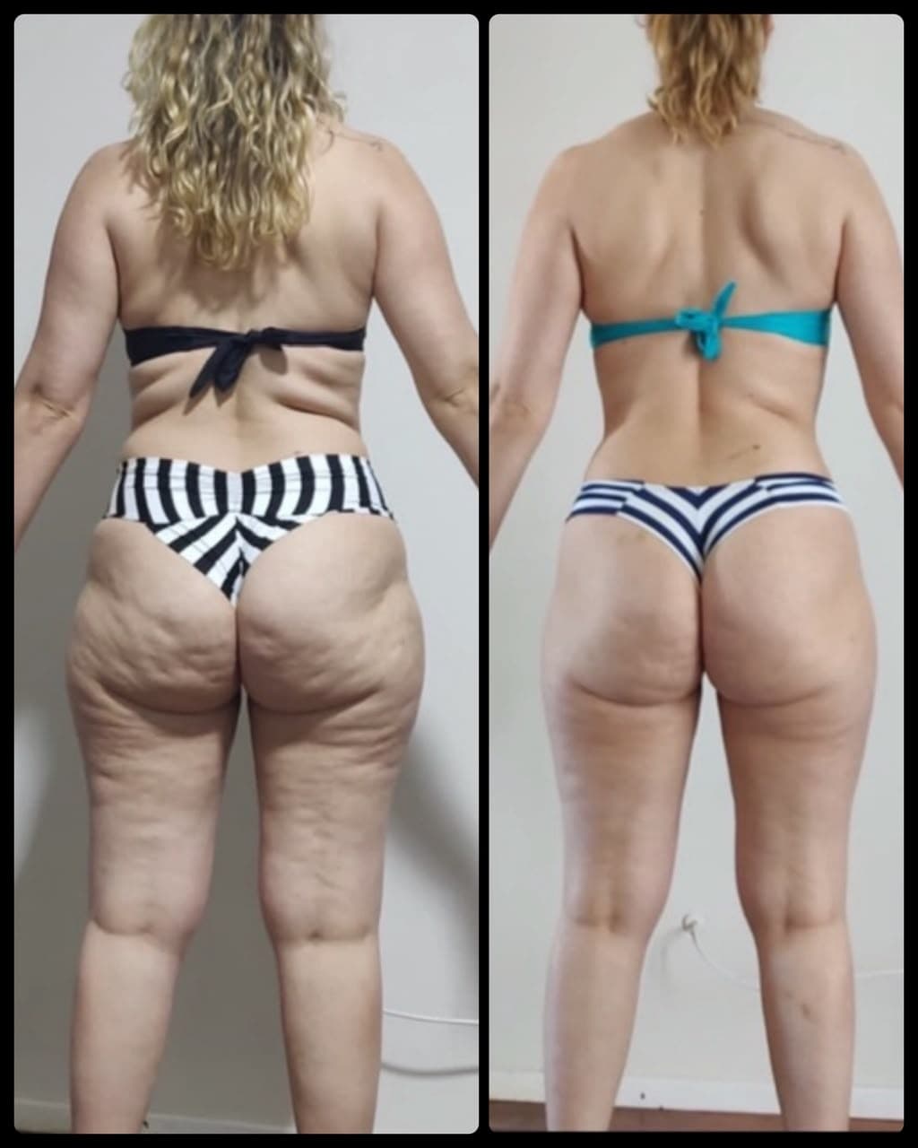 Comparativo de composição corporal de aluna