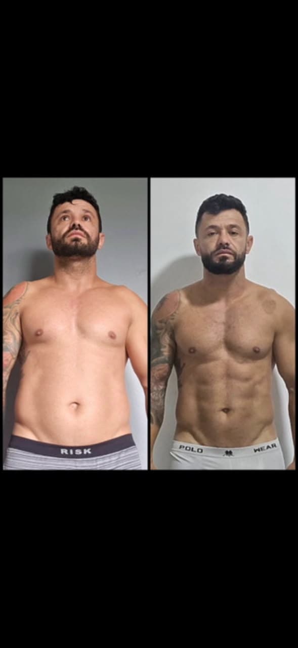 Resultado masculino de evolução corporal