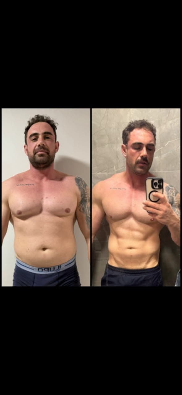 Resultado masculino de definição corporal